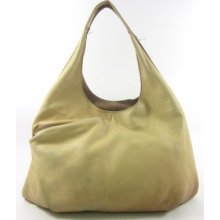 Gianni Chiarni Tan Textured Leather Double Strap Hobo Handbag