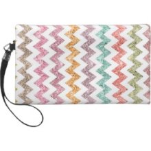 Girly Bright Modern Glitter Chevron Chic Pattern Wristlets