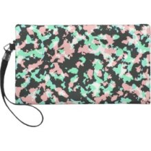 Girly Camo Pattern Modern Pink Mint Green Gray Wristlets