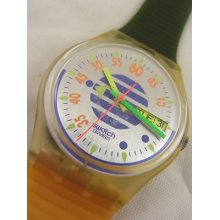 Gk701 Swatch 1992 High Pressure Date Day Fluorescent