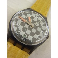 Gm402 Swatch 1993 Clubs Date Yellow Authentic Classic