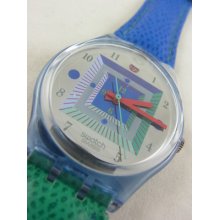 Gn402 Swatch 1994 Kangaroo Date Blue In Box Authentic