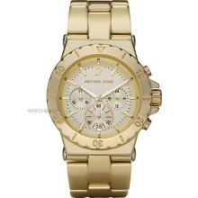 Gorgeous Michael Kors Bel Aire Gold-tone Chronograph Women Watch Mk5463