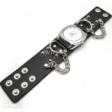 Grade Pu Leather Watchbands Skull Watches Men Quartz Watch Rivets Wa