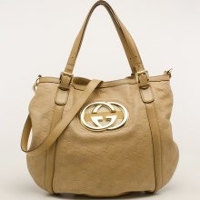 Gucci Beige Running Guccissima Hobo