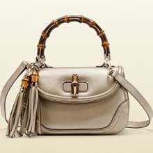 Gucci new bamboo leather top handle bag