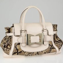 Gucci Sand Python and Leather Queen Large Top Handle Bag