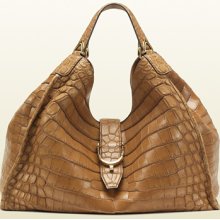 Gucci soft stirrup crocodile shoulder bag