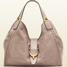 Gucci soft stirrup light pink leather shoulder bag