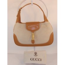 Gucci Tan Canvas Hobo Bag