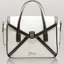 ..guess ..confession Flap Satchel Bag Extra Strap -white Multi