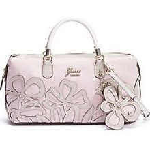 Guess Floren Box Satchel Rose Multi laser-cut flower detail Style# VG391909 NEW - Faux Leather - Pink - Medium