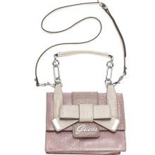 Guess Handbag Lulin Top Handle Pink Multi Bow Bag Purse Crossbody Messenger