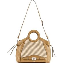 Guess Mauritius Camel & White Carryall Handbag ...