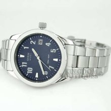 Guess Mens Watch Steel Blue Dial Date Display 50m G85397g Montre Uhr