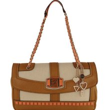 Guess Pembrook Flap Shoulder Bag Cognac Multi - Season -