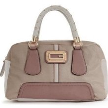 Guess Sauvage Box Satchel, Handbag, Taupe Multi, Vg355808,