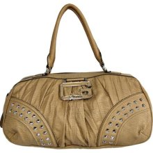 Guess Vive Le Rock Stone Tan Pebble Wide Handbag (HB01398)