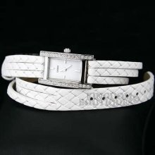 Guess Watch Ladies Wrap-up White Leather Swarovski U71001l4 Montre Uhren