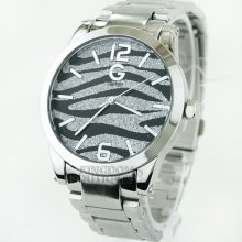 Guess Womens Watch Obsession Zebra Steel Silver Glitz G79053l1 Montre