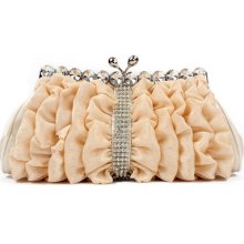 Handbag Crystal And Floral Design Satin Clutch Evening Bag Party 136