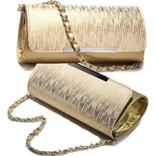 Handbag Synthetic Patent Leather Gold Evening Party Bag Clutch 2007