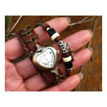 Handmade Leather bracelet watch,Hand-knitted Leather bangle Women's watch,gift watch WSL-004 - Sku# SMT549299392
