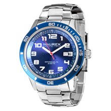 Haurex Italy Premiere Blue Dial Stainless Steel Mens Watch 7A355UBB