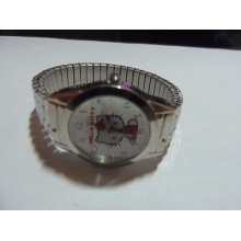 Hello Kitty Silver Tone Strech Band Women's Watch.new