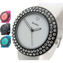 Henley Ladies Big Diamante Watch Choice Of 4 Colours