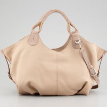 Henry Beguelin Lara Large Cervo Leather Hobo Bag, Sand