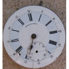 Herculanos Vintage Pocket Watch Movement & Dial 41 Mm. Balance Ok. To Restore