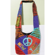 Hippie Hobo Nepali Handmade Tie Dye Patchwork Crossbody Sling Bag Razor Ripped