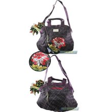 Hottest Style Ed Hardy Plum Erin Fold Over Satchel Hand Bag Purse