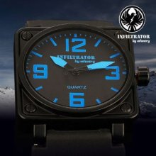 Infantry Military Us Army Mens Analog Wrist Watch Navy Rubber Outdoor Royal