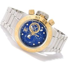 Invicta 10152 Men $1295 Subaqua Noma Iv Blue Dial Gold Bezel Chrono Ss Watch