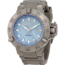 Invicta 1148 Men's Subaqua Noma Iii Blue Mop Dial Grey Rubber Strap Gmt Watch