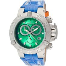 Invicta 11628 Subaqua Noma Iii Chronograph Green Dial Leather Strap Ladies Watch