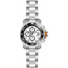 Invicta $895 Men Pro Diver Chrono White Dial Stainless Steel Quartz Watch 11222