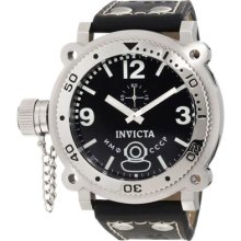 Invicta Mens Lefty Signature Russian Diver Black Dial Stainless Steel Case Watch