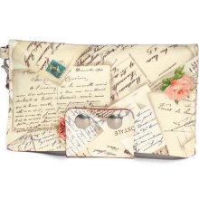 Iphone smartphone wallet - travel organizer- postcard print - floral - wristlet clutch - ID - Passport case