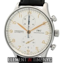 Iwc Portuguese Chronograph Stainless Steel 41mm Silver Arabic Dial Iw3714-01