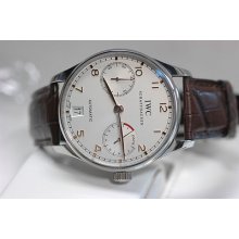 Iwc Portuguese Ss 5001 14 Automatic Unworn 43mm On Brown Leather Strap Bnib