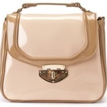 Japan Ingni Lena Vintage Sweet Pink Patent Leather Lock Bag Satchel Handbag