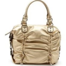 Jessica Simpson La Roushe Satchel Gold Bag Purse