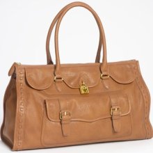 Jessica Simpson 'Madison - Large' Faux Leather Satchel Saddle