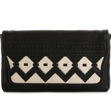 Jessica Simpson 'Somali' Faux Leather Clutch Black