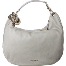 Jimmy Choo 'Solar' Pearl Grey Calf Leather Hobo Bag (Pearl Grey Solar L Hobo)