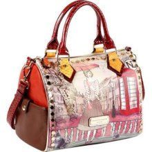 Kayla Blocked Fashionista Print Satchel ...