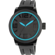 Kenneth Cole Mens Reaction Analog Plastic Watch - Black Rubber Strap - Black Dial - RK1234